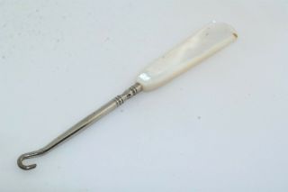 Antique Mother Of Pearl Button Shoe Hook