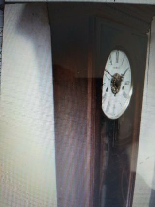 Howard Miller 8 Day Chiming German Wall Clock With & Embossed Lyre Pendulum 4