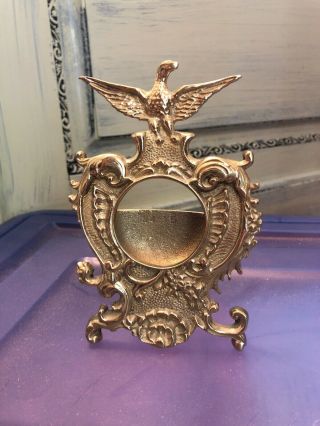 Vintage Brass Eagle Pocket Watch Holder Marked 24 - 35