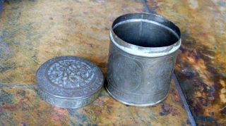 old Indian ? metal box / pot / container 5