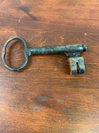 Antique Skeleton Gate Key Hand Forged Wrought Iron Blacksmithed Large
