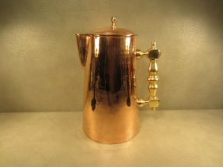 Enormous Antique Hammered Copper And Brass Tea Pot Pitcher Urn Vessel Kettle