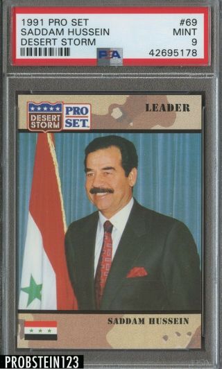 1991 Pro Set Desert Storm 69 Saddam Hussein Psa 9