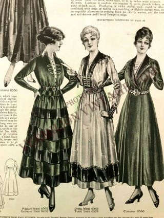 1915 Pictorial Review Fashion & Pattern Pages,  July,  Sept & misc pages 3