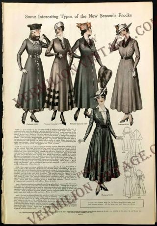 1915 Pictorial Review Fashion & Pattern Pages,  July,  Sept & misc pages 5