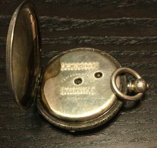 Antique Vintage F.  W.  Price Fine Silver Pocket Watch w/ Key - 3