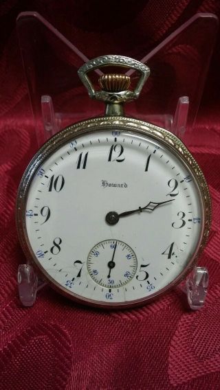 Vintage E.  Howard Pocket Watch Running Gold Plated Case