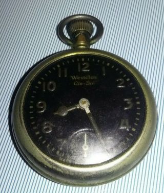 Vintage Westclox Glo Ben Pocket Watch Black