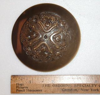 Antique Button Large 3 1/8 Inch,  Three Leaf Clover Pattern,  Celluloid,  Geometric