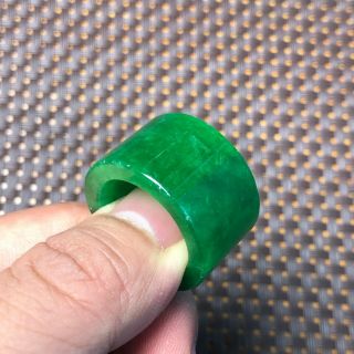 Chinese Green Jadeite Jade Rare Collectible Handwork No.  10 Thumb Ring & Ring 4