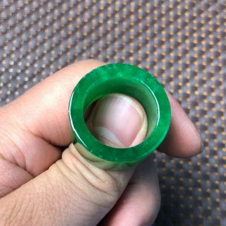 Chinese Green Jadeite Jade Rare Collectible Handwork No.  10 Thumb Ring & Ring 5