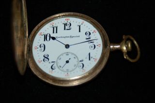 Vintage 1913 Burlington Pocket Watch Co.  Sn 2510629 (2 Plates Solid Gold Case)