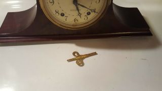 Seth Thomas Vintage Mantle Clock Wood Staunton 2W 8 - Day With Brass Key 3
