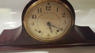 Seth Thomas Vintage Mantle Clock Wood Staunton 2W 8 - Day With Brass Key 4