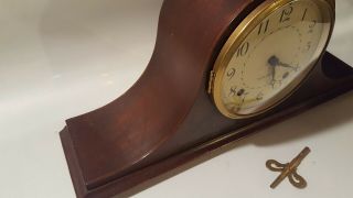 Seth Thomas Vintage Mantle Clock Wood Staunton 2W 8 - Day With Brass Key 5