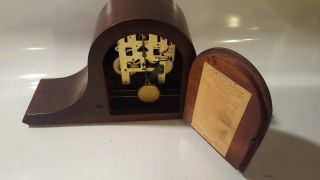 Seth Thomas Vintage Mantle Clock Wood Staunton 2W 8 - Day With Brass Key 7