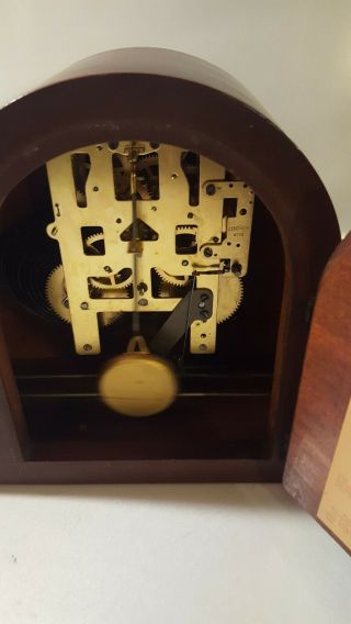 Seth Thomas Vintage Mantle Clock Wood Staunton 2W 8 - Day With Brass Key 8