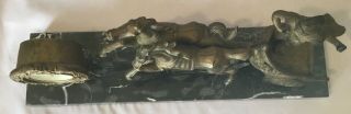 Gladiator with Chariot and Horses (Bronze) with Marble Base Clock - West Germany 5