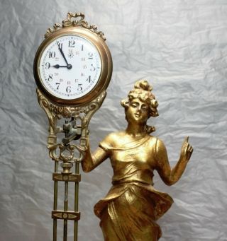 Antique Junghans Diana Mystery Swinger Clock RARE 24 HOUR DIAL 2