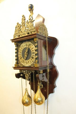 Old Wall Clock Dutch Zaanse Zaandam Warmink Wuba 8 Day Clock Heigth 62cm