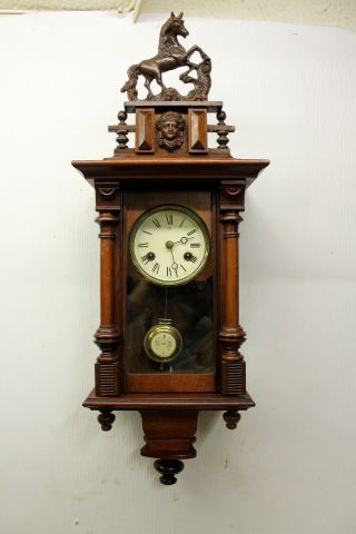 Antique Little Wall Clock Vienna Regulator 19th Century Junghans