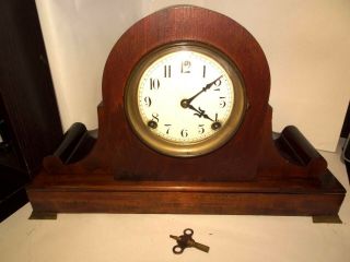 Antique 8 Day Half/hour Strike Cathedral Gong Mantle Clock Session Clock Co Work