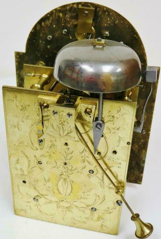Antique English Walnut Bell Top Twin Fusee Verge Escapement Bracket Clock 10