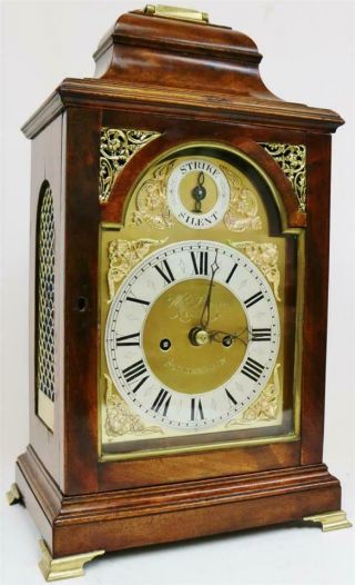 Antique English Walnut Bell Top Twin Fusee Verge Escapement Bracket Clock 2