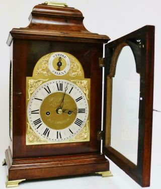 Antique English Walnut Bell Top Twin Fusee Verge Escapement Bracket Clock 6