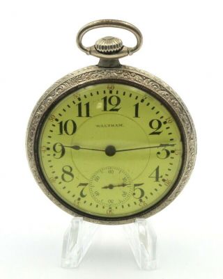 Antique Waltham Riverside 1908 16s 19j Mechanical Pocket Watch Running 5924 - 3