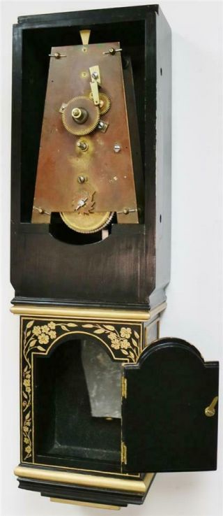 Rare Antique English 8 Day Single Fusee Chinoiserie Regulator Tavern Wall Clock 11