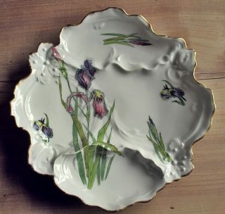 Reserved Antique French Asparagus Limoges Fine Porcelain Plate Circa 1906 - 1935