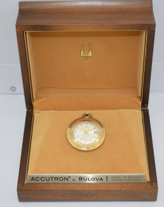 Accutron Pocket Pendant Watch 2775 Tuning Fork 218d M7 1967 14kgf W/orig Box