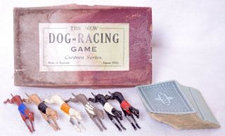 Antique Cardora Series The Dog - Racing Game Lead Greyhounds Made In England