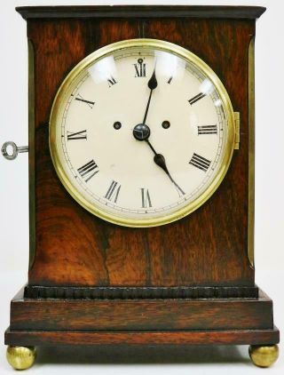Rare Antique C1805 English Twin Fusee Campaign Officers Carriage Bracket Clock
