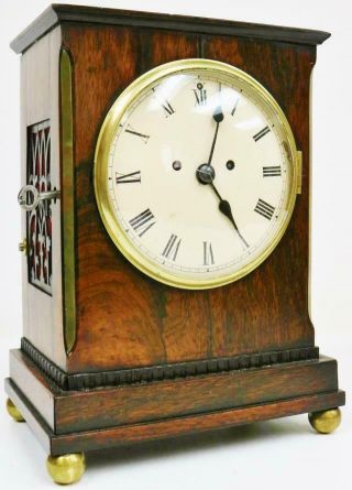 Rare Antique C1805 English Twin Fusee Campaign Officers Carriage Bracket Clock 2