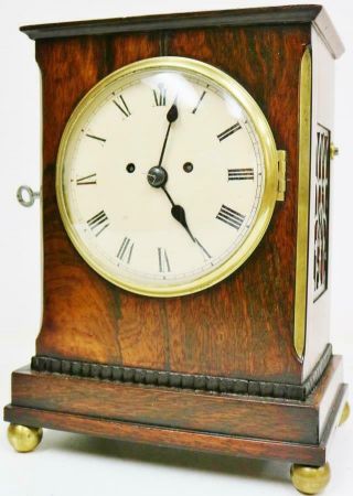 Rare Antique C1805 English Twin Fusee Campaign Officers Carriage Bracket Clock 5