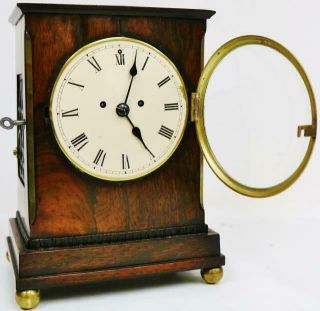 Rare Antique C1805 English Twin Fusee Campaign Officers Carriage Bracket Clock 7