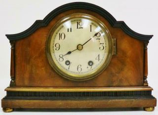 Rare Antique W & H German 1/4 Striking Ting Tang Musical Mahogany Mantel Clock