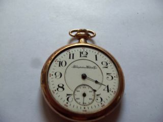 Antique Hampden 16 Size Open Face Pocket Watch 5