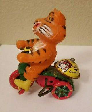 Vintage Marx Toy Tin Wind Up Esso/tony The Tiger Riding A Tricycle.  Near