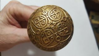 Antique Ornate Victorian Eastlake Brass Bronze Door Knobs