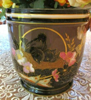 ANTIQUE French Porcelain Hand Painted Jardiniere in.  Signed 4