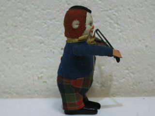 Vintage Schuco Solisto Wind Up Clown Playing Violin Tin Litho German 1930 ' s - 226 4