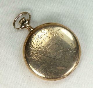 Antique 1910 Elgin 12s Gold Filled Hunter Case Pocket Watch 1g