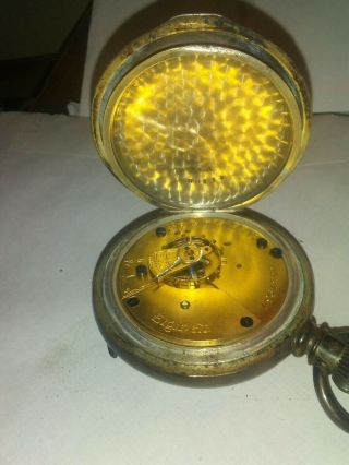 Antique Elgin Natl Watch Co Coin Silver Pocketwatch