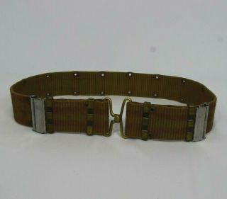 Vintage Us Military Lc - 1 Individual Equipment Belt With Brass Buckle