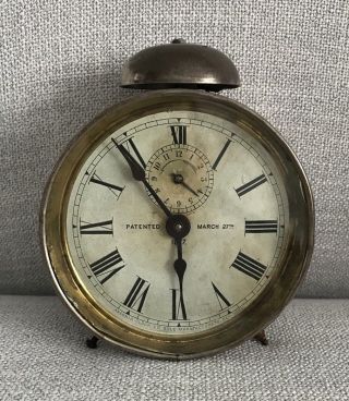 Rare Antique 1877 Ansonia Alarm Clock - Patented March 27th - York