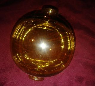 Antique Circa 1880 - 1920`s Authentic Honey Amber Lightning Rod Ball