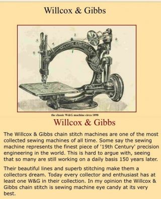 Antique Hand Crank Operated Willcox Gibbs sewing machine.  (c) 1915 11